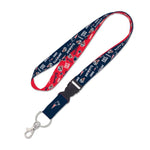 Wholesale-New England Patriots Scatterprint Lanyard w/detachable buckle 1"