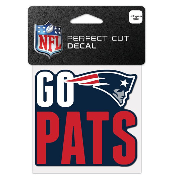 Wholesale-New England Patriots Slogan Perfect Cut Color Decal 4" x 4"