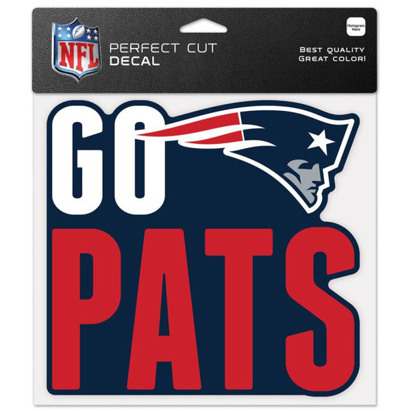 Wholesale-New England Patriots Slogan Perfect Cut Color Decal 8" x 8"