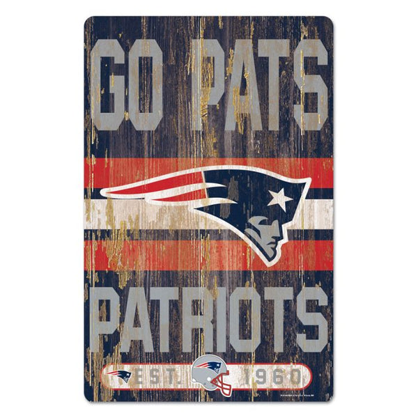 Wholesale-New England Patriots Slogan Wood Sign 11" x 17" 1/4" thick