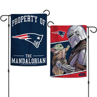 Wholesale-New England Patriots / Star Wars Mandalorian Garden Flags 2 sided 12.5" x 18"