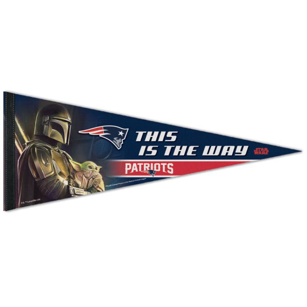 Wholesale-New England Patriots / Star Wars Mandalorian Premium Pennant 12" x 30"