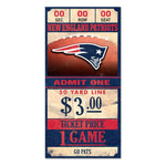 Wholesale-New England Patriots Ticket Wood Sign 6x12 3/8" thick