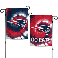 Wholesale-New England Patriots Tie Dye Garden Flags 2 sided 12.5" x 18"