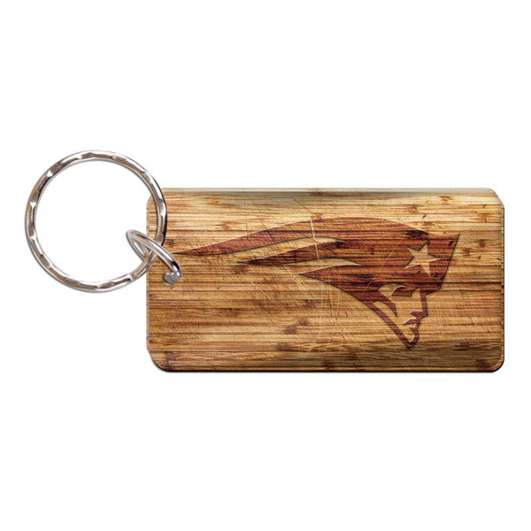 Wholesale-New England Patriots WOOD Keychain Rectangle