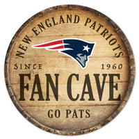 Wholesale-New England Patriots Wood Sign 14" Rnd