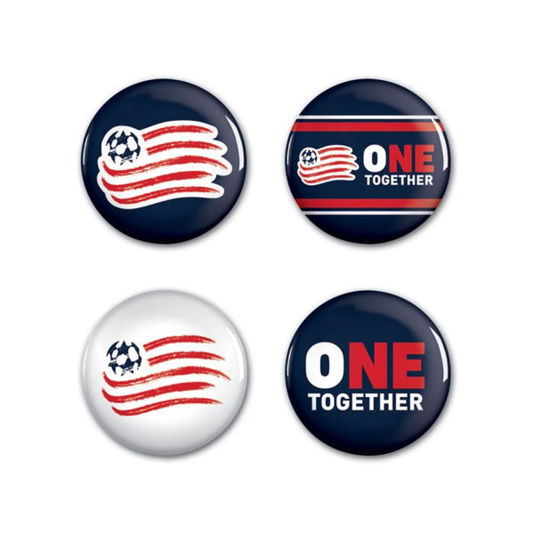 Wholesale-New England Revolution Button 4 Pack 1 1/4" Rnd