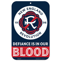 Wholesale-New England Revolution Plastic Sign 11" x 17"