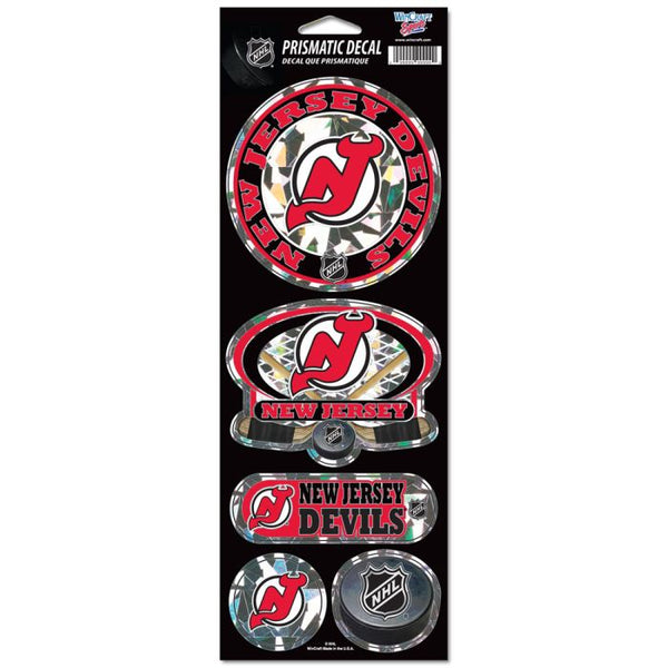 Wholesale-New Jersey Devils Prismatic Decal 4" x 11"