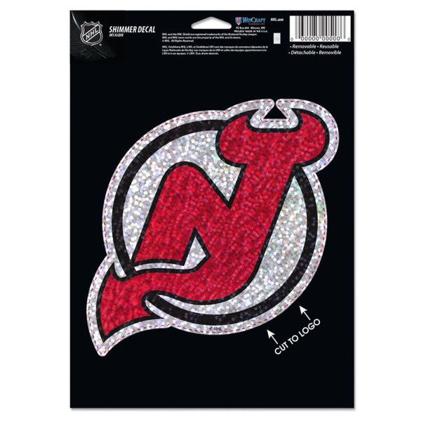 Wholesale-New Jersey Devils Shimmer Decals 5" x 7"