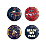 Wholesale-New Orleans Pelicans Button 4 Pack 1 1/4" Rnd