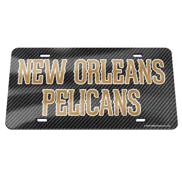 Wholesale-New Orleans Pelicans CARBON Specialty Acrylic License Plate