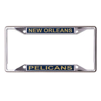 Wholesale-New Orleans Pelicans GLITTER Lic Plt Frame S/S Printed