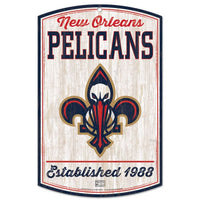 Wholesale-New Orleans Pelicans Hardwoods Wood Sign 11" x 17" 1/4" thick