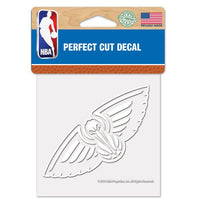 Wholesale-New Orleans Pelicans Perfect Cut White Decal 4" x 4"