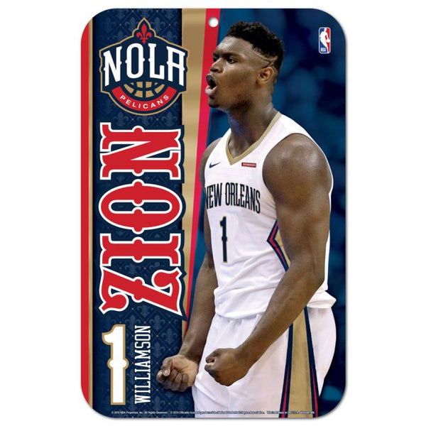 Wholesale-New Orleans Pelicans Plastic Sign 11" x 17" Zion Williamson