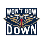 Wholesale-New Orleans Pelicans SLOGAN Collector Enamel Pin Jewelry Card