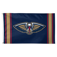 Wholesale-New Orleans Pelicans VERTICAL STRIPES Flag - Deluxe 3' X 5'