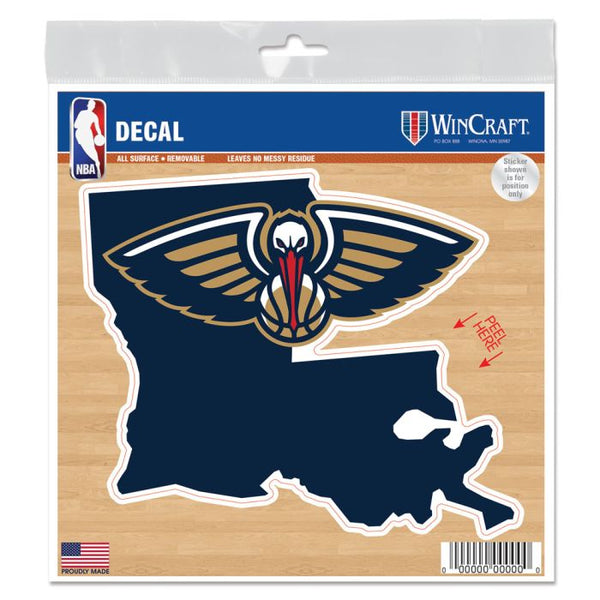 Wholesale-New Orleans Pelicans state shape All Surface Decal 6" x 6"