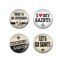 Wholesale-New Orleans Saints Button 4 Pack 1 1/4" Rnd