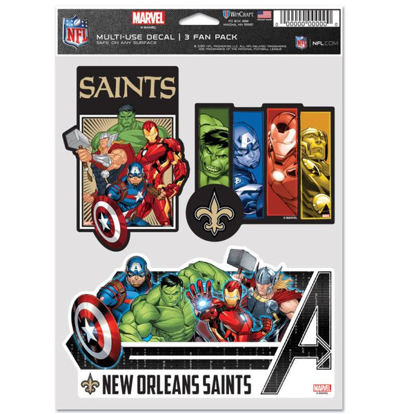 Wholesale-New Orleans Saints / Marvel (C) 2021 Marvel Multi Use 3 Fan Pack