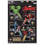 Wholesale-New Orleans Saints / Marvel (C) 2021 Marvel Multi-Use Decal 11" x 17"