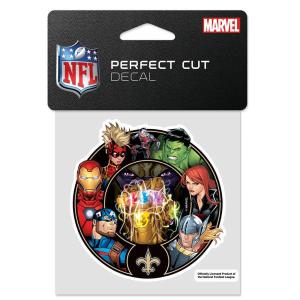 Wholesale-New Orleans Saints / Marvel (C) 2021 Marvel Perfect Cut Color Decal 4" x 4"