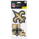 Wholesale-New Orleans Saints STATE SHAPE Perfect Cut Decal Set of two 4"x4"