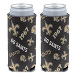 Wholesale-New Orleans Saints Scatter Print 12 oz Slim Can Cooler