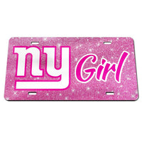 Wholesale-New York Giants GLITTER BACKGROUND Acrylic Classic License Plates