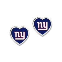 Wholesale-New York Giants HEART POST Earrings w/3D Heart