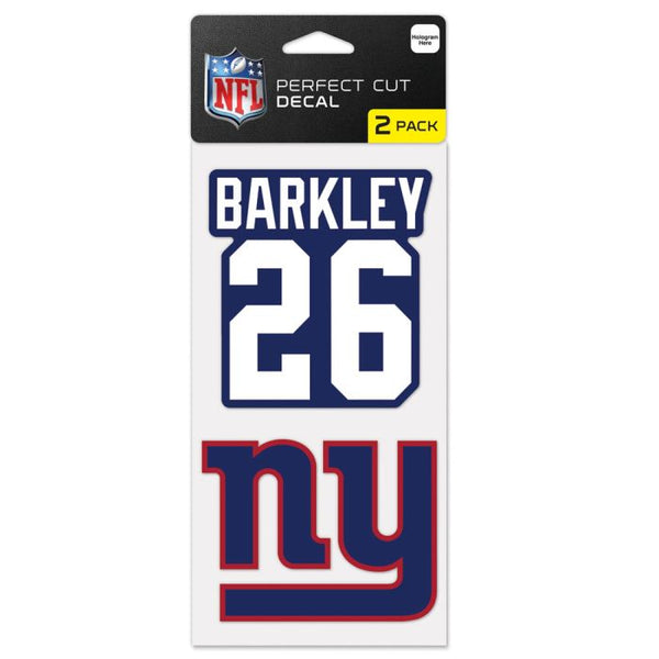 Wholesale-New York Giants Perfect Cut Decal Set of Two 4"x4" Saquon Barkley