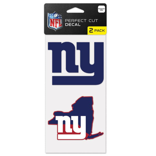 Wholesale-New York Giants STATE SHAPE Perfect Cut Decal Set of two 4"x4"