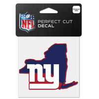 Wholesale-New York Giants State Shaped Perfect Cut Color Decal 4" x 4"