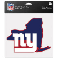 Wholesale-New York Giants State Shaped Perfect Cut Color Decal 8" x 8"