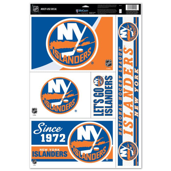 Wholesale-New York Islanders 5 Decals Multi Use Decal 11" x 17"