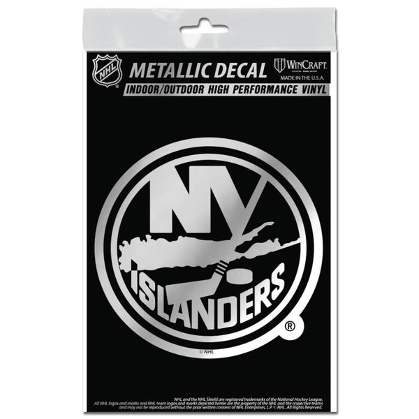 Wholesale-New York Islanders Decal Metallic 3" x 5"