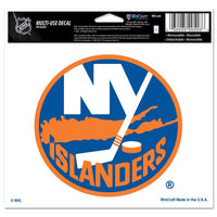 Wholesale-New York Islanders Multi-Use Decal -Clear Bckrgd 5" x 6"