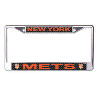 Wholesale-New York Mets CARBON Lic Plt Frame S/L Printed