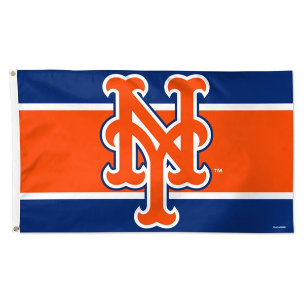 Wholesale-New York Mets H STRIPE Flag - Deluxe 3' X 5'