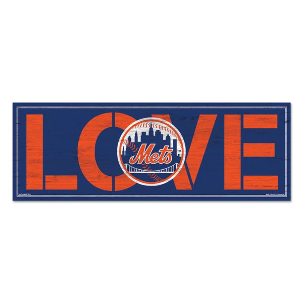 Wholesale-New York Mets LOVE Wood Sign 8"x23" 1/4" thick