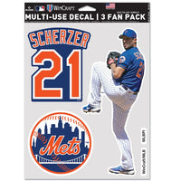 Wholesale-New York Mets Multi Use 3 Fan Pack Max Scherzer