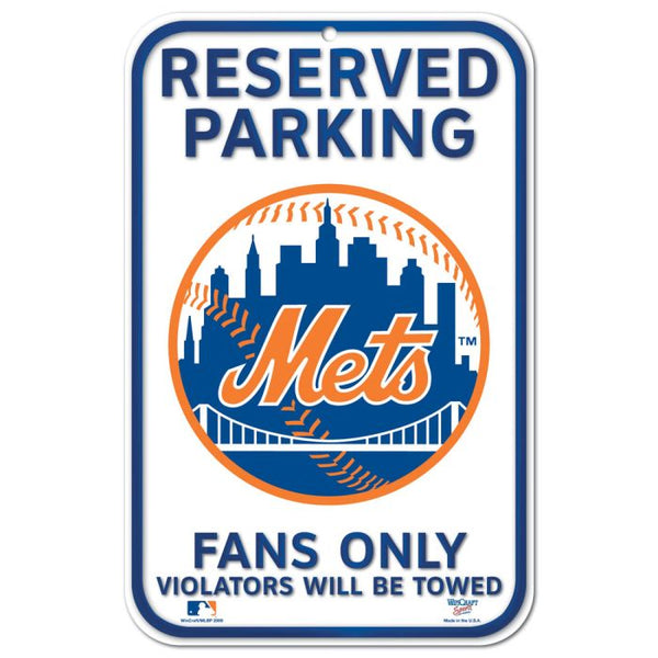 Wholesale-New York Mets Reserved Parking Plastic Sign 11" x 17"