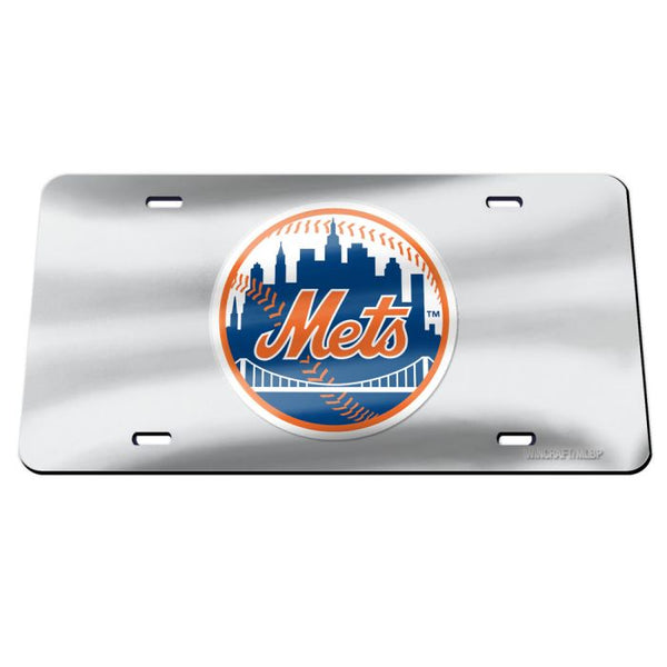 Wholesale-New York Mets SILVER Specialty Acrylic License Plate