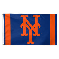 Wholesale-New York Mets V STRIPE Flag - Deluxe 3' X 5'