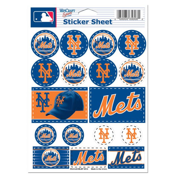 Wholesale-New York Mets Vinyl Sticker Sheet 5" x 7"