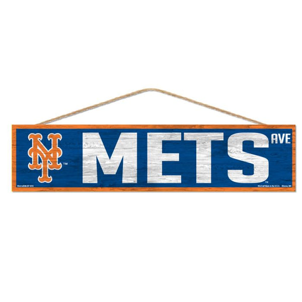 Wholesale-New York Mets Wood Sign-with Rope 4" x 17"