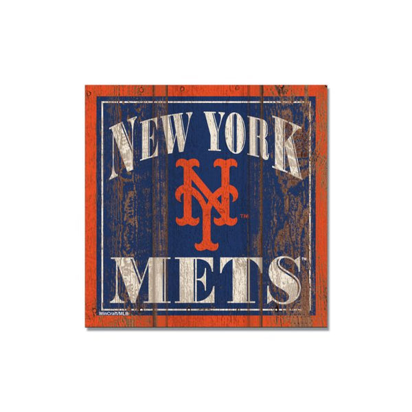 Wholesale-New York Mets Wooden Magnet 3" X 3"