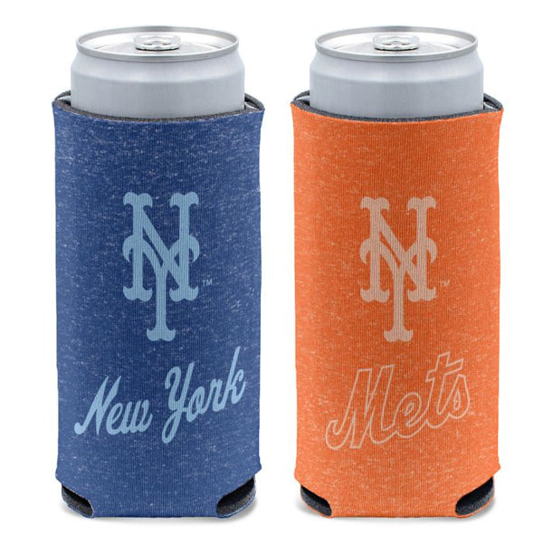 Wholesale-New York Mets colored heather 12 oz Slim Can Cooler