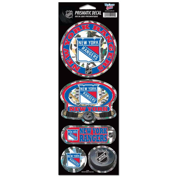 Wholesale-New York Rangers Prismatic Decal 4" x 11"